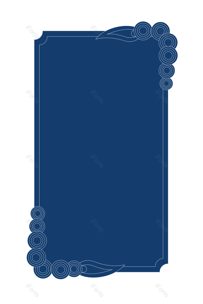 复古图片,中国风元素,边框纹理PNG,蓝色边框免抠素材